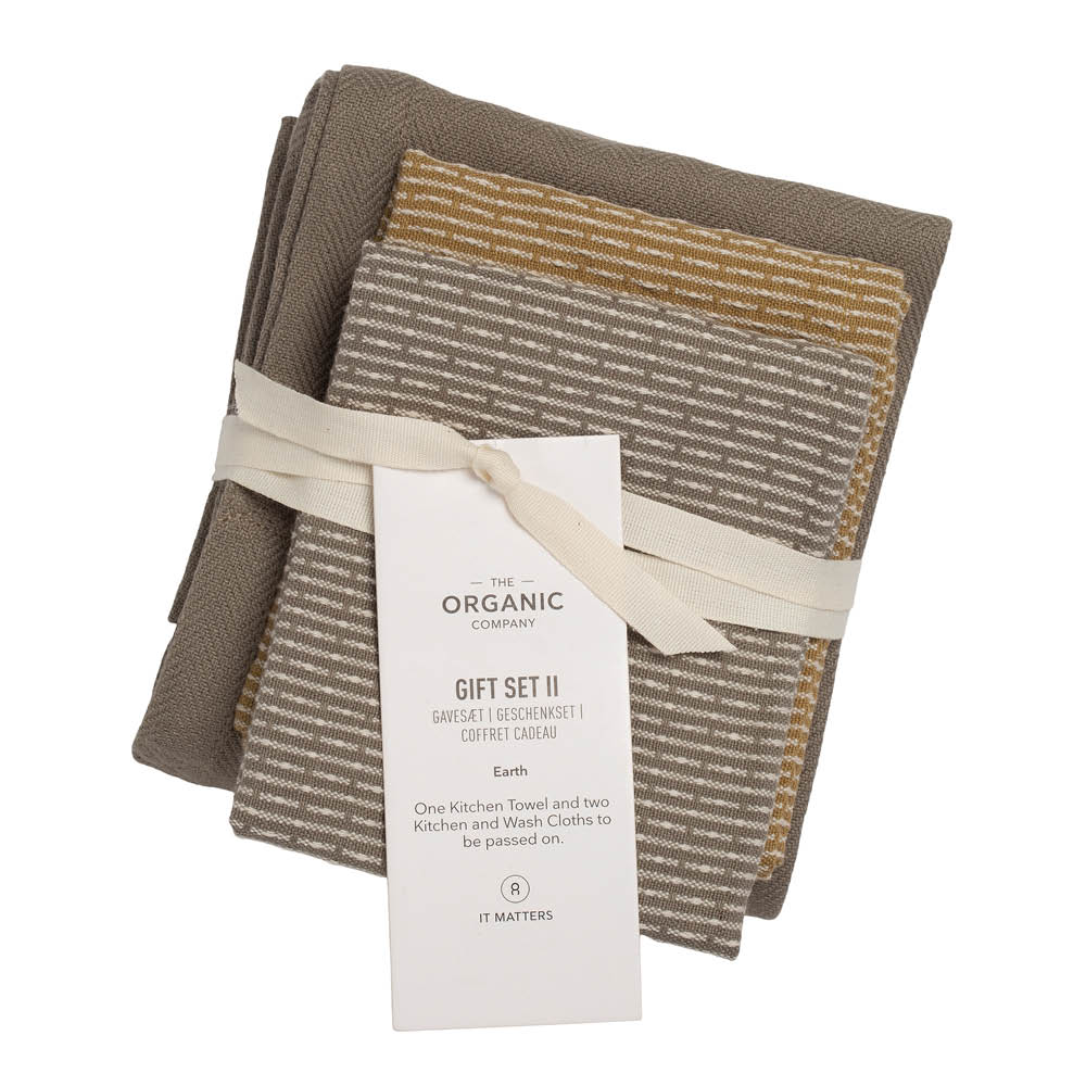 The Organic Company Set med kökshandduk och kökstrasa