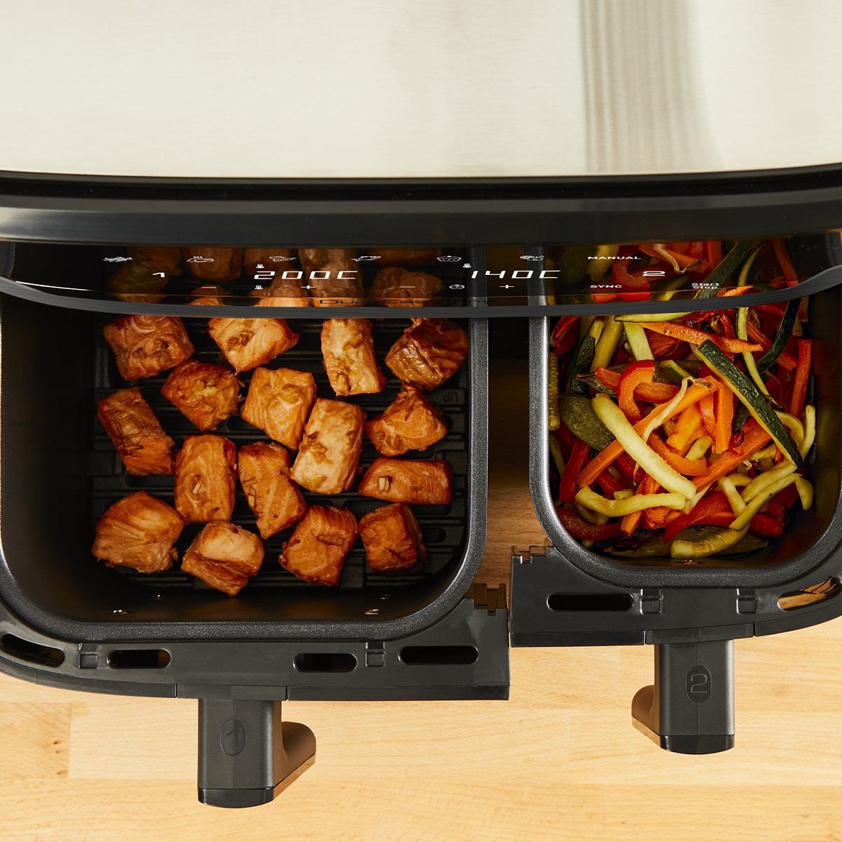 OBH Nordica Dual Easy Fry & Grill Airfryer 5,2/3,1 L Coal grey