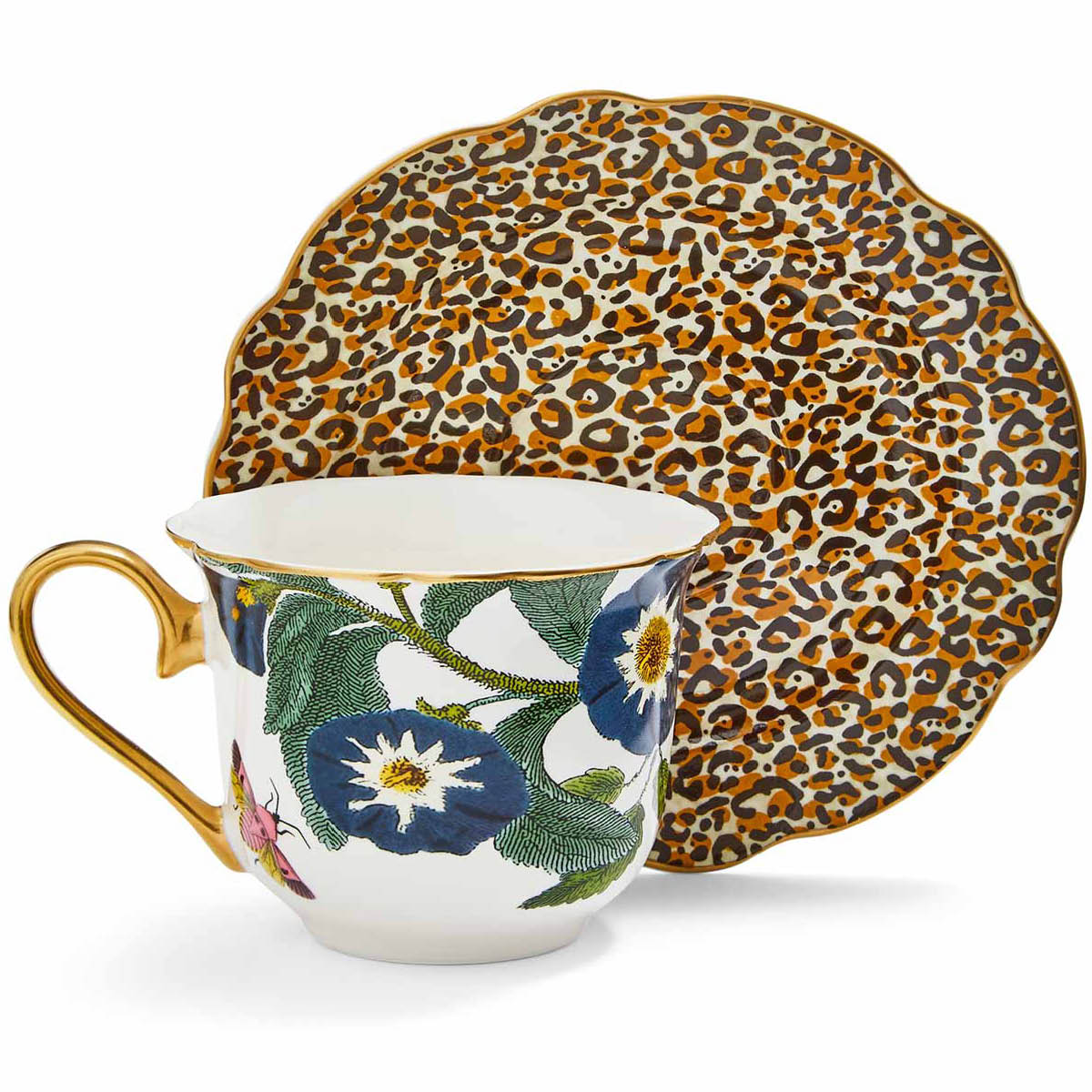 Spode Creatures of Curiosity tekopp med fat 25 cl white/leo