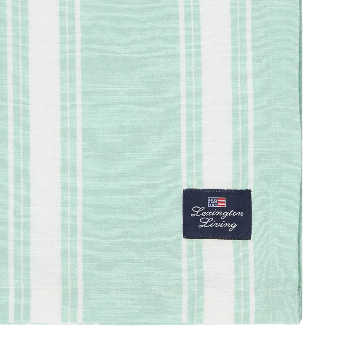 Lexington Duk linne/bomull 150x250 cm grön/vit randig