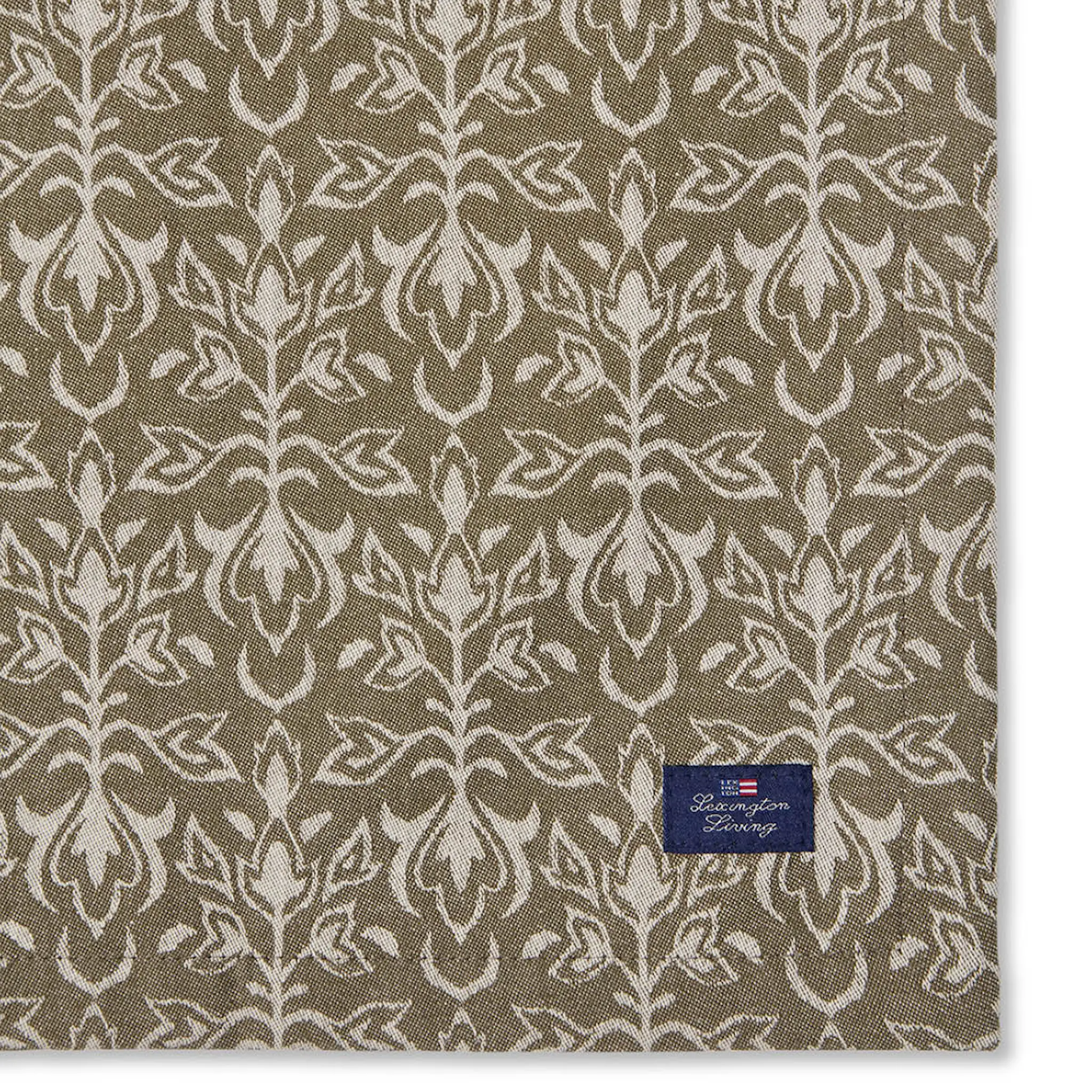 Lexington Jacquard serviett 50x50 cm ornament beige/mørk oliven