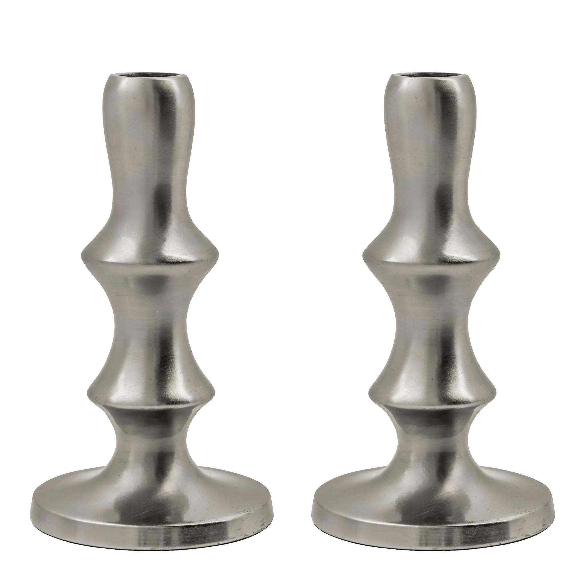 House Doctor Reese ljusstake 16 cm 2-pack silverfinish