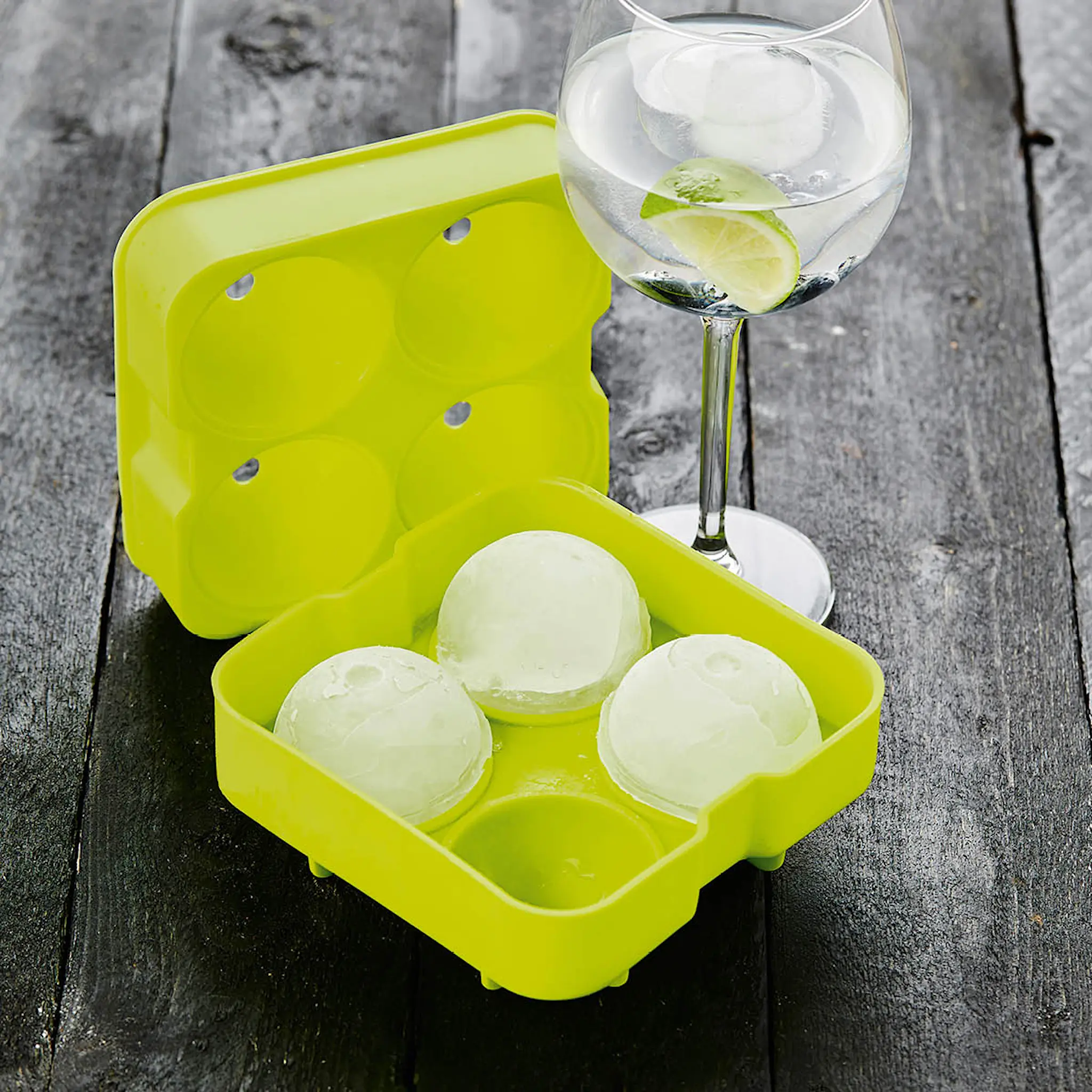 Point Virgule Isform för 4 st isklot stor grön