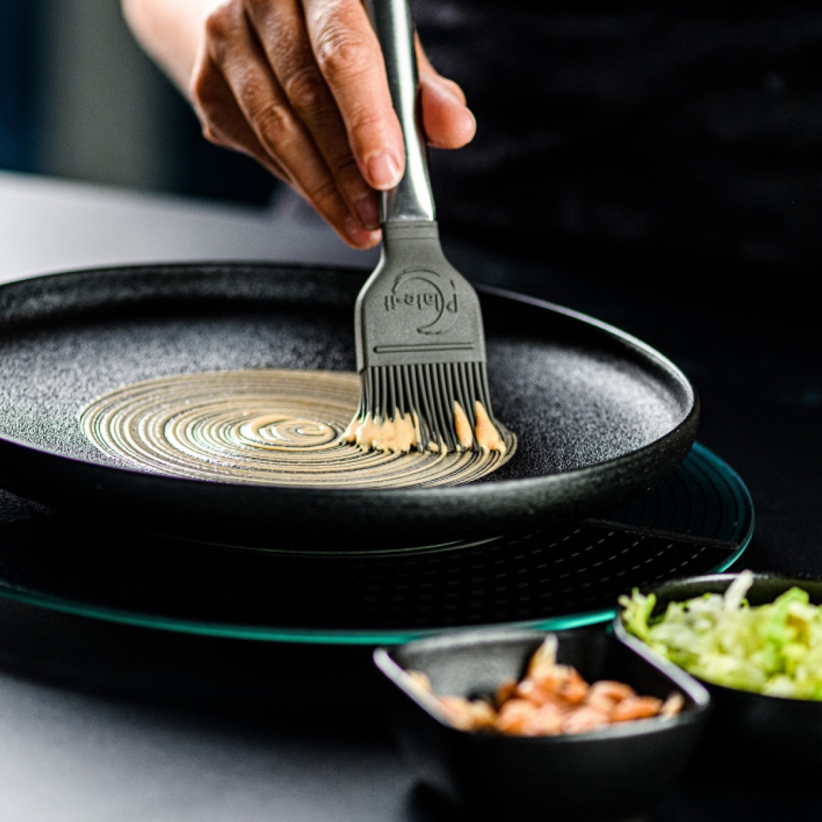 Plate It Dekorpensel 23 cm 2 stk stål/grå