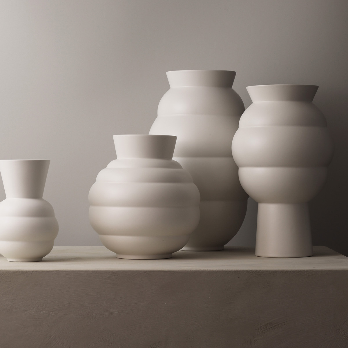 Knabstrup Keramik Tortus Archie No.5 vase 41,5 cm hvit