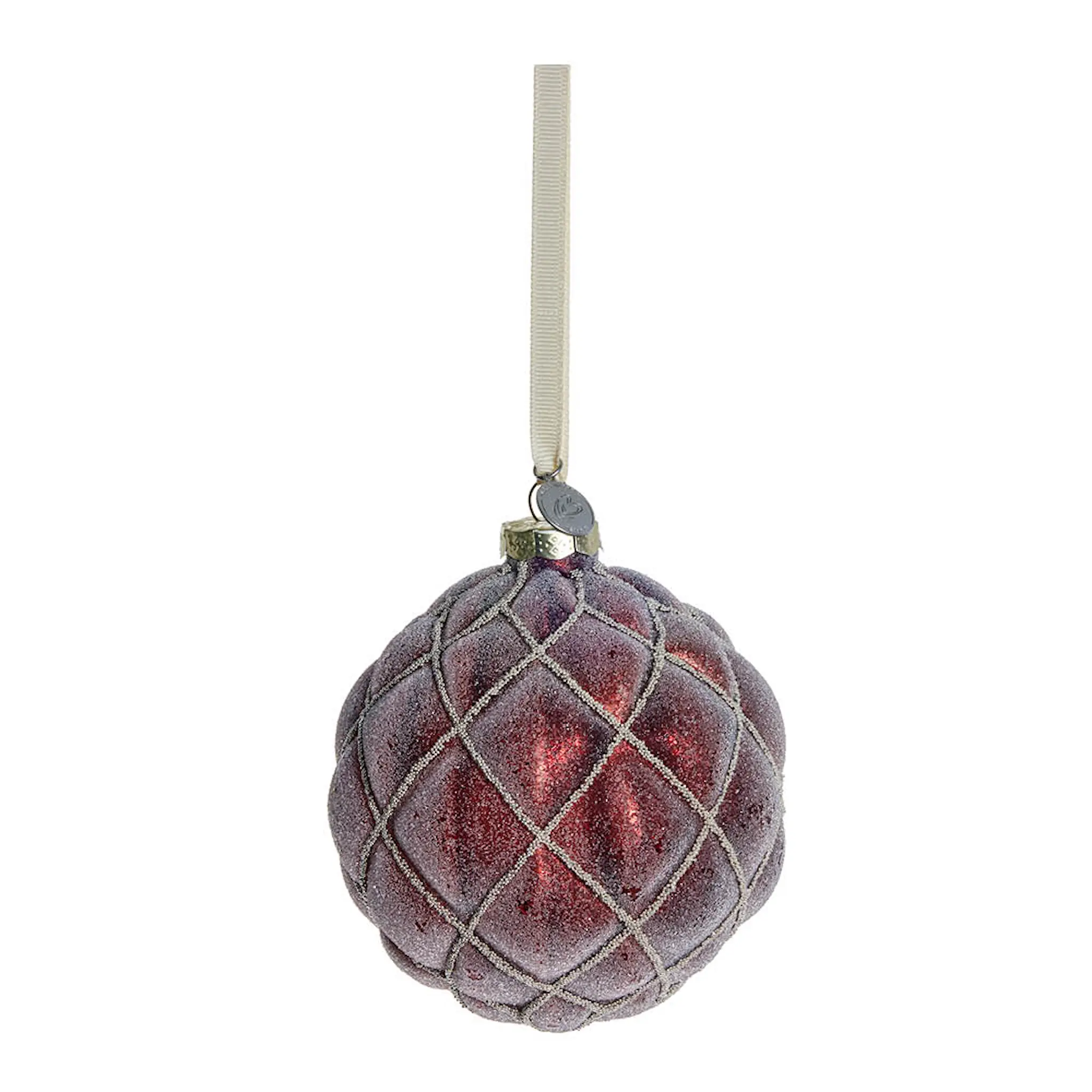 Lene Bjerre Norille julkula 10 cm mörkröd diamant