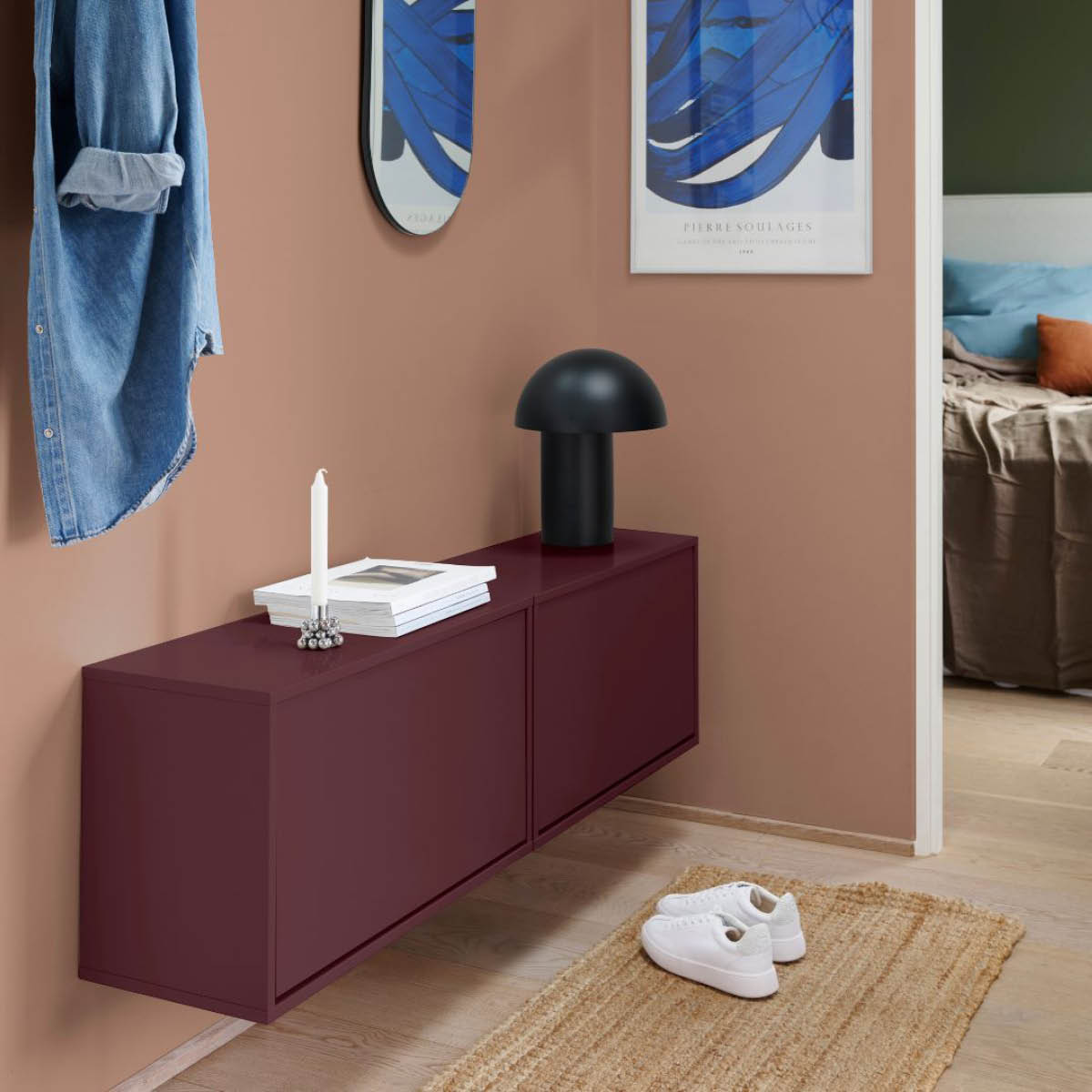 ReCollector Skobox 70x30x40 cm Maroon Red