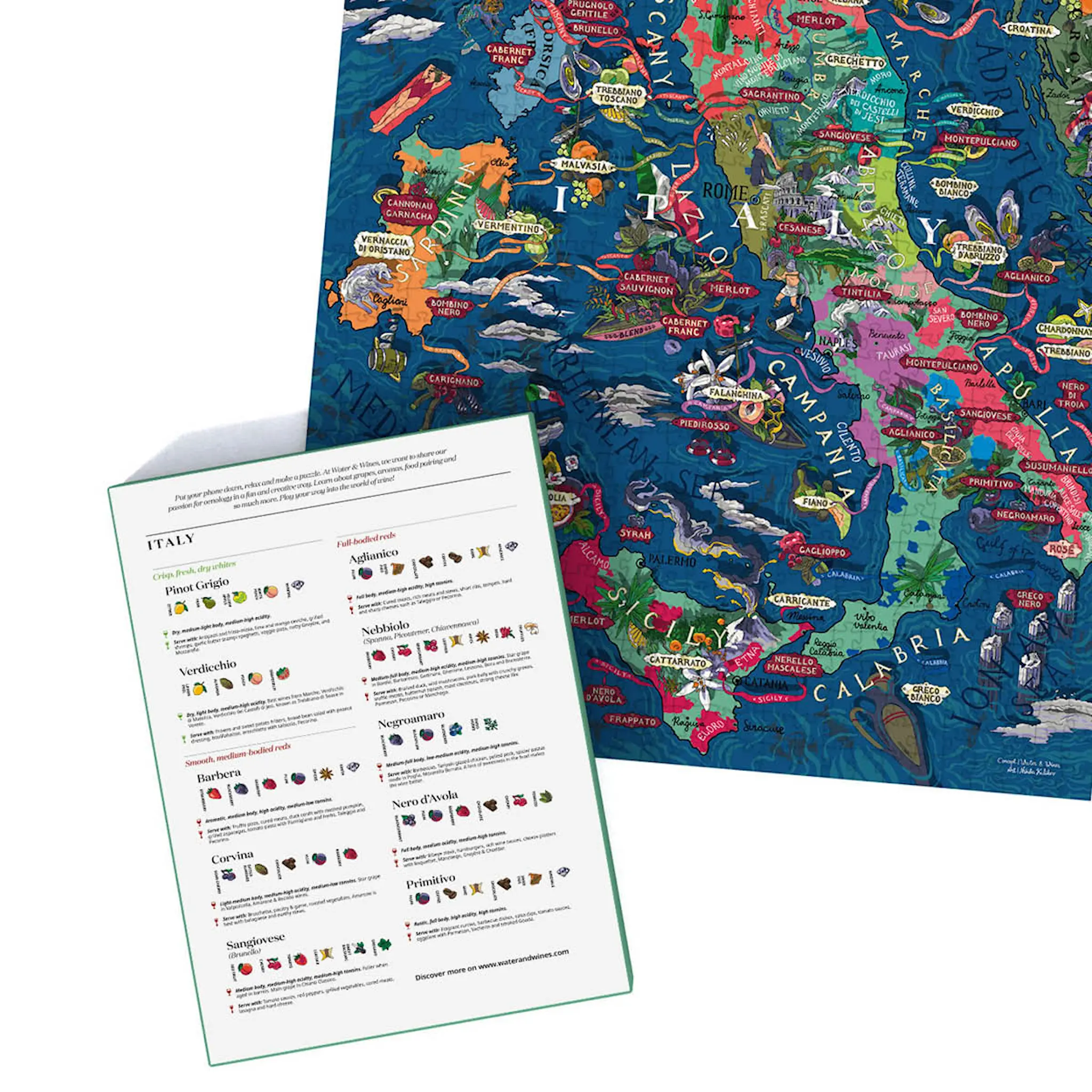 Water and Wines Wine Puzzle Palapeli Italia 1000 palaa