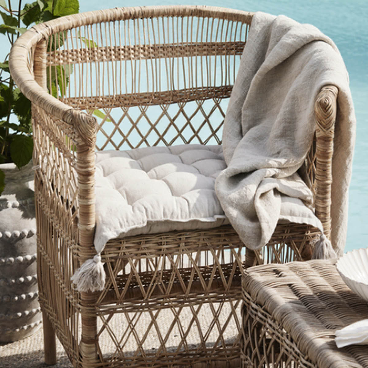 Lene Bjerre Felima kudde 45x45 cm vit