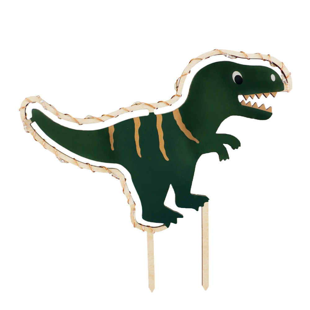 ScrapCooking LED tårtdekoration trä Dinosaurie