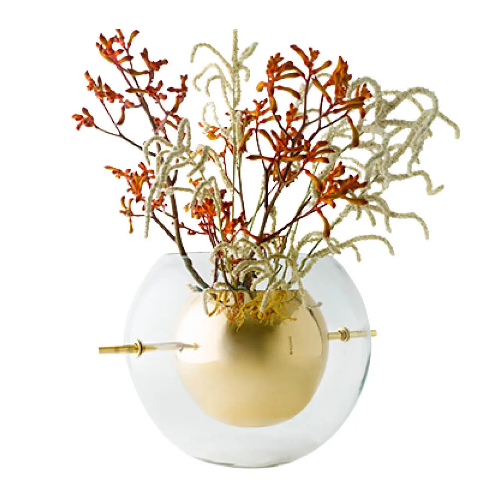 Alba vase rund 30 cm messing