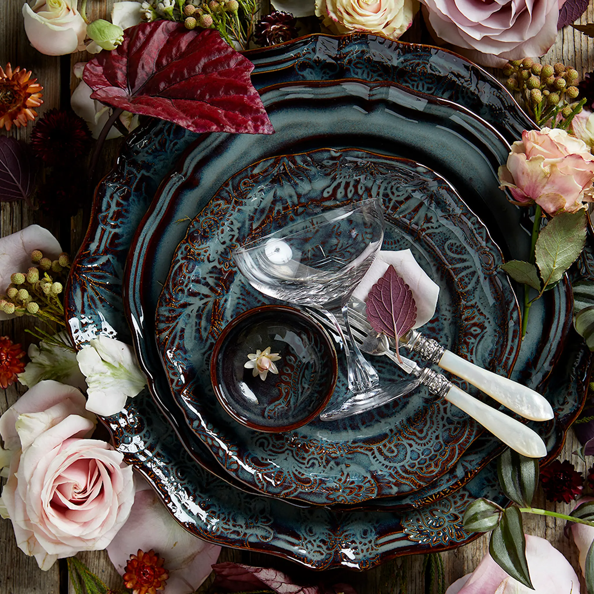 Sthål Arabesque tallrik djup 24 cm Fig