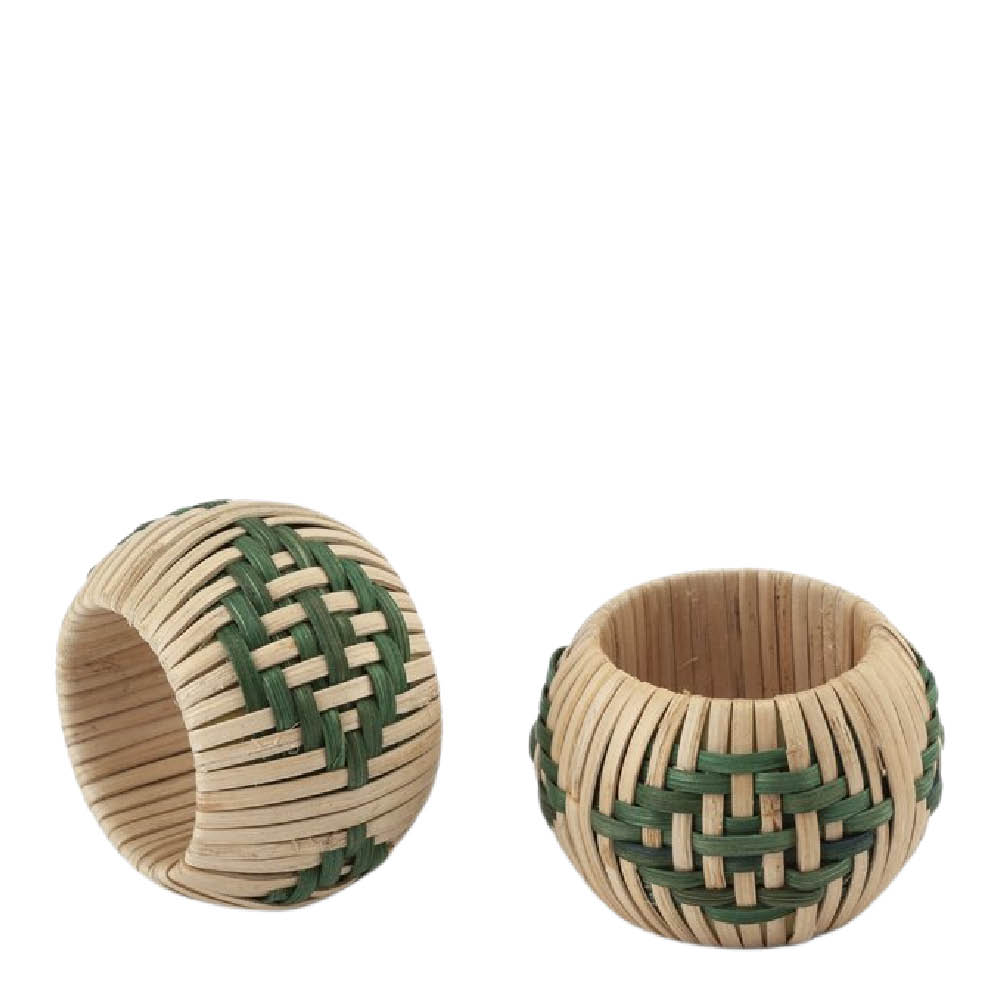 Chamois Raffia servettring 2-pack grön