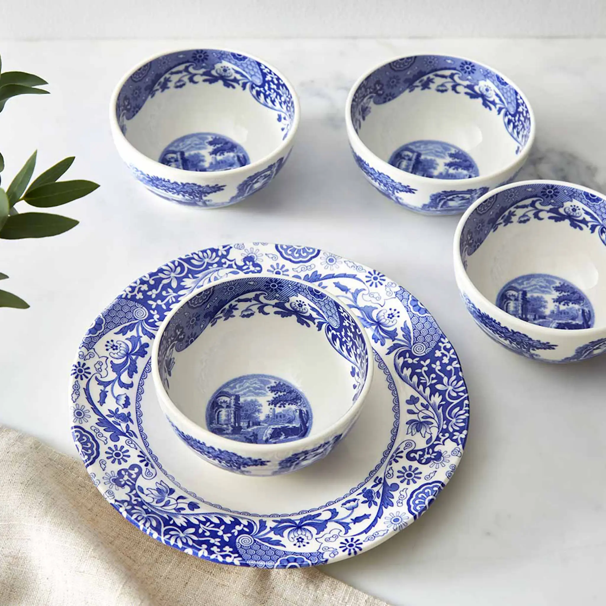 Spode Blue Italian dippskål 10 cm 4-pack blå/vit