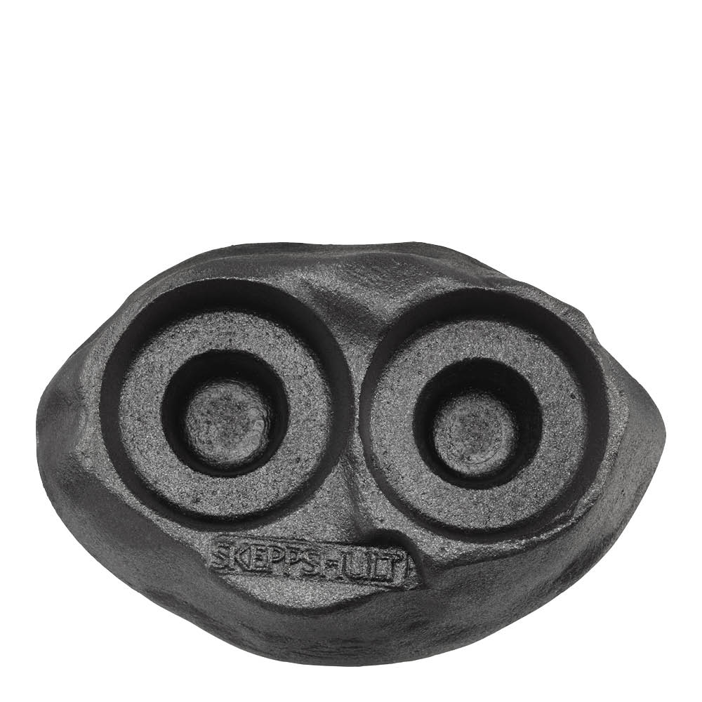 Skeppshult Design ljusstake för ljusstumpar 2 ljus 12x8 cm svart