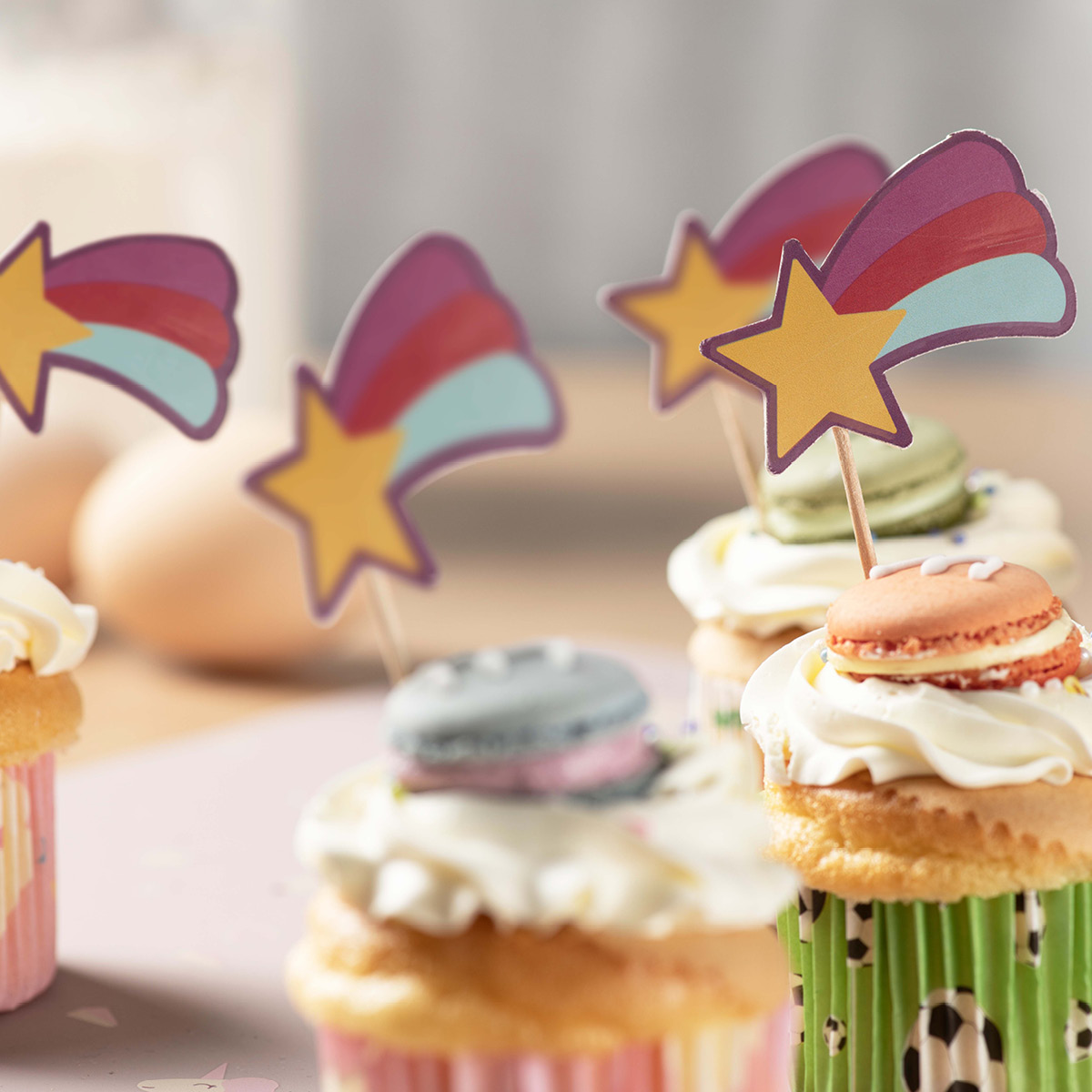 Modern House Chic kids kakepynt 12 stk stjerne multi