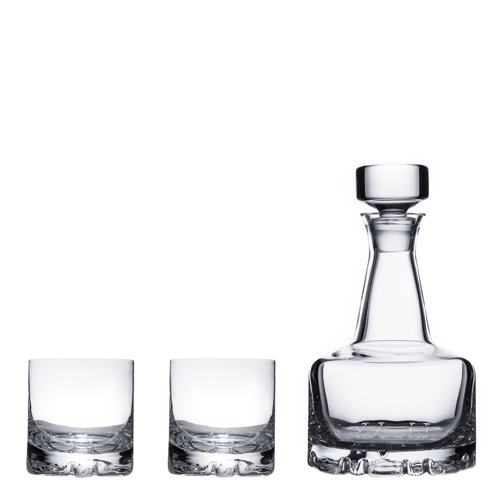 Orrefors - Erik Viskisetti: Karahvi 78 cl & Viskilasi 34 cl 2kpl