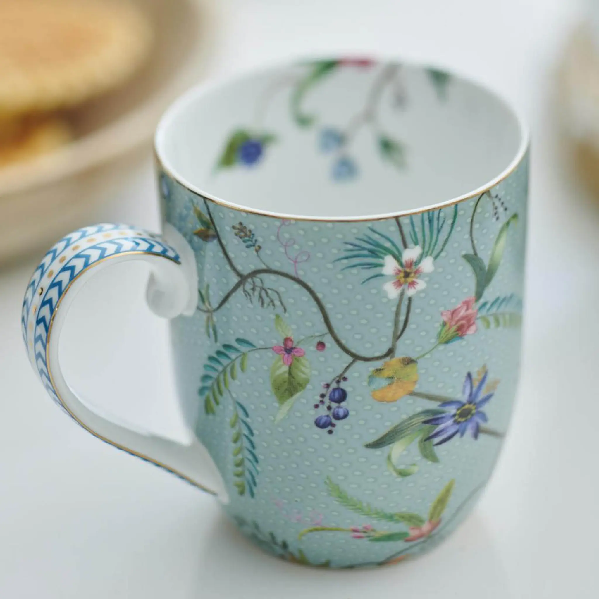 Pip Studio Jolie Flowers Muki 20 cl Vaaleansininen