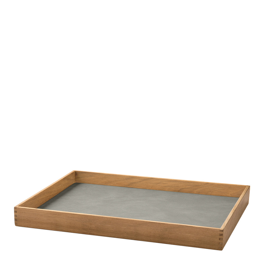 LIND DNA - Even Leather Nupo Tarjotin medium 28x36 cm Light Grey