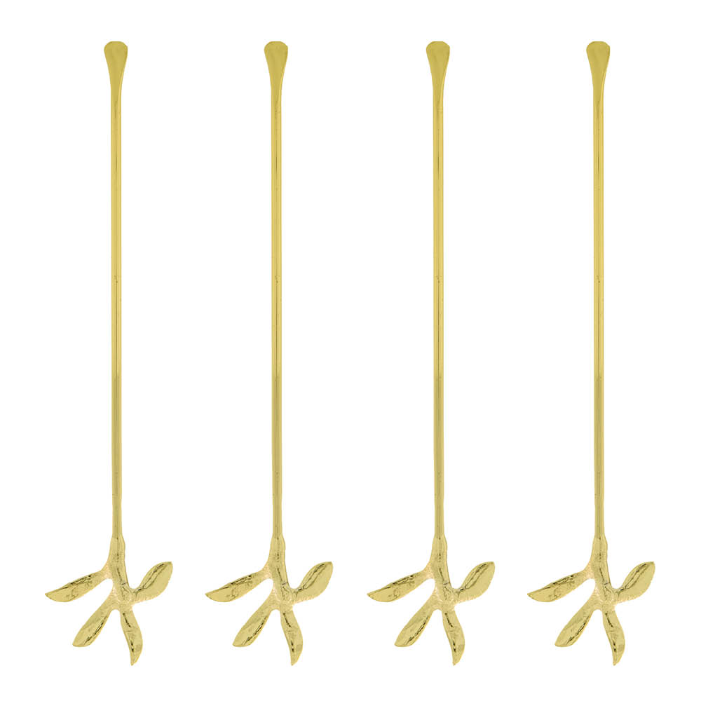 House Doctor Serve drinkpinne 19 cm 4-pack antikguld