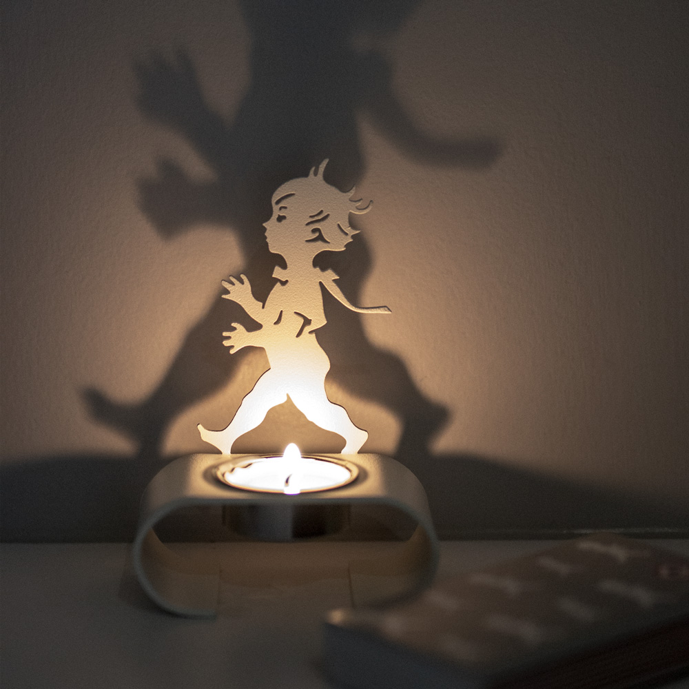 SOLSTICKAN Silhuett Kynttilänpidike Valkoinen