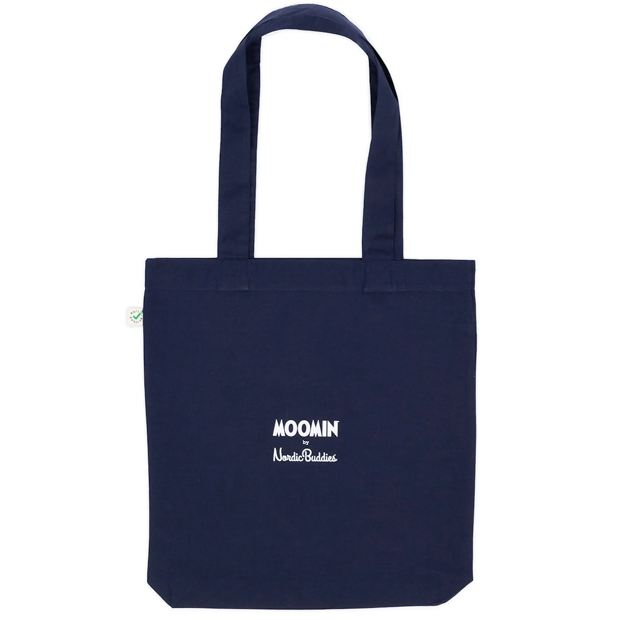 Nordicbuddies Mumin tygpåse 38,5x42 cm Mumin i havet marinblå