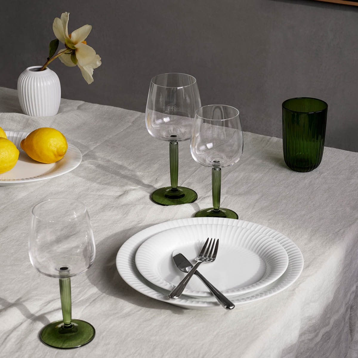 Kähler Hammershøi Rödvinsglas 49 cl 2-pack Grön