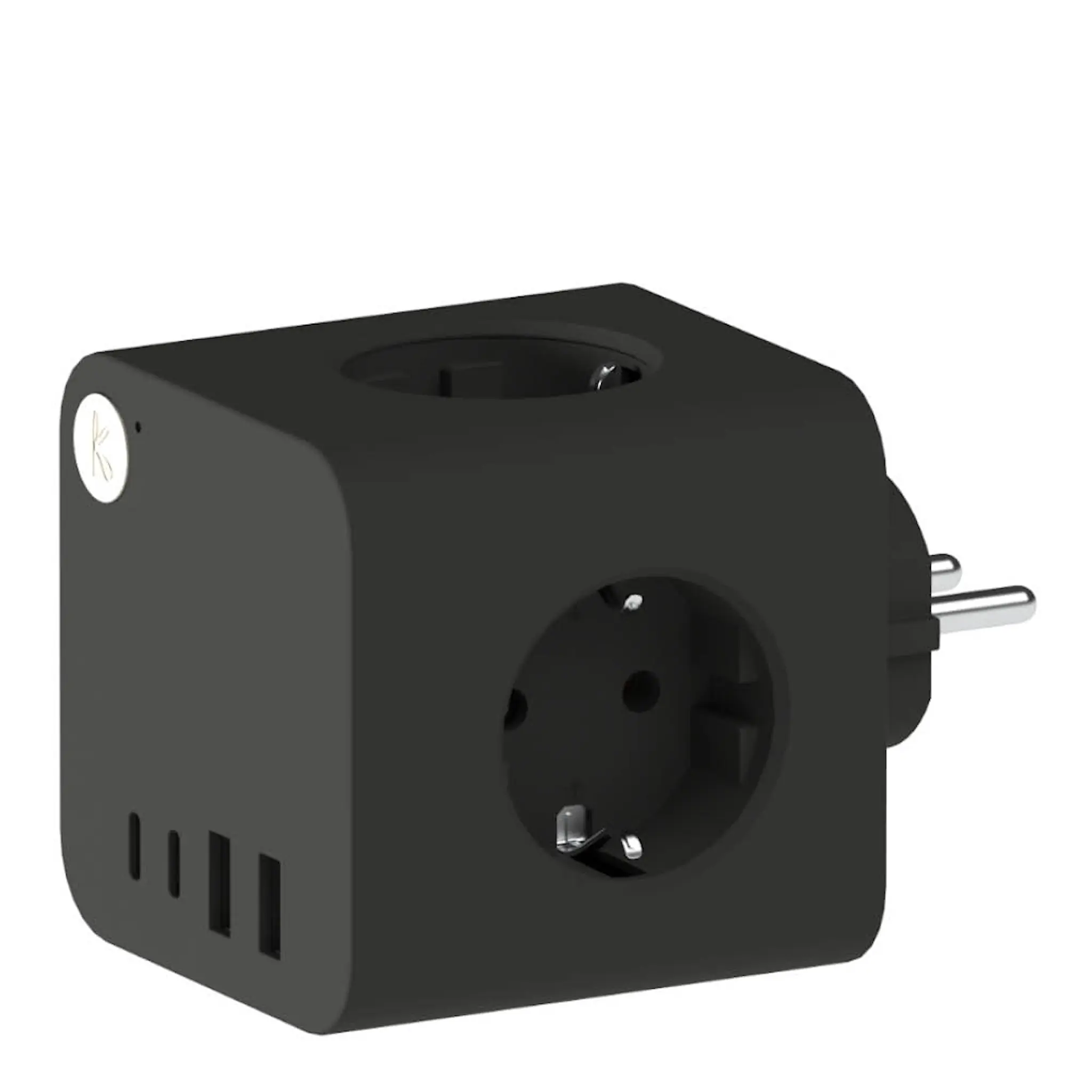 Kreafunk Ampie grenuttag med USB-A & USB-C svart