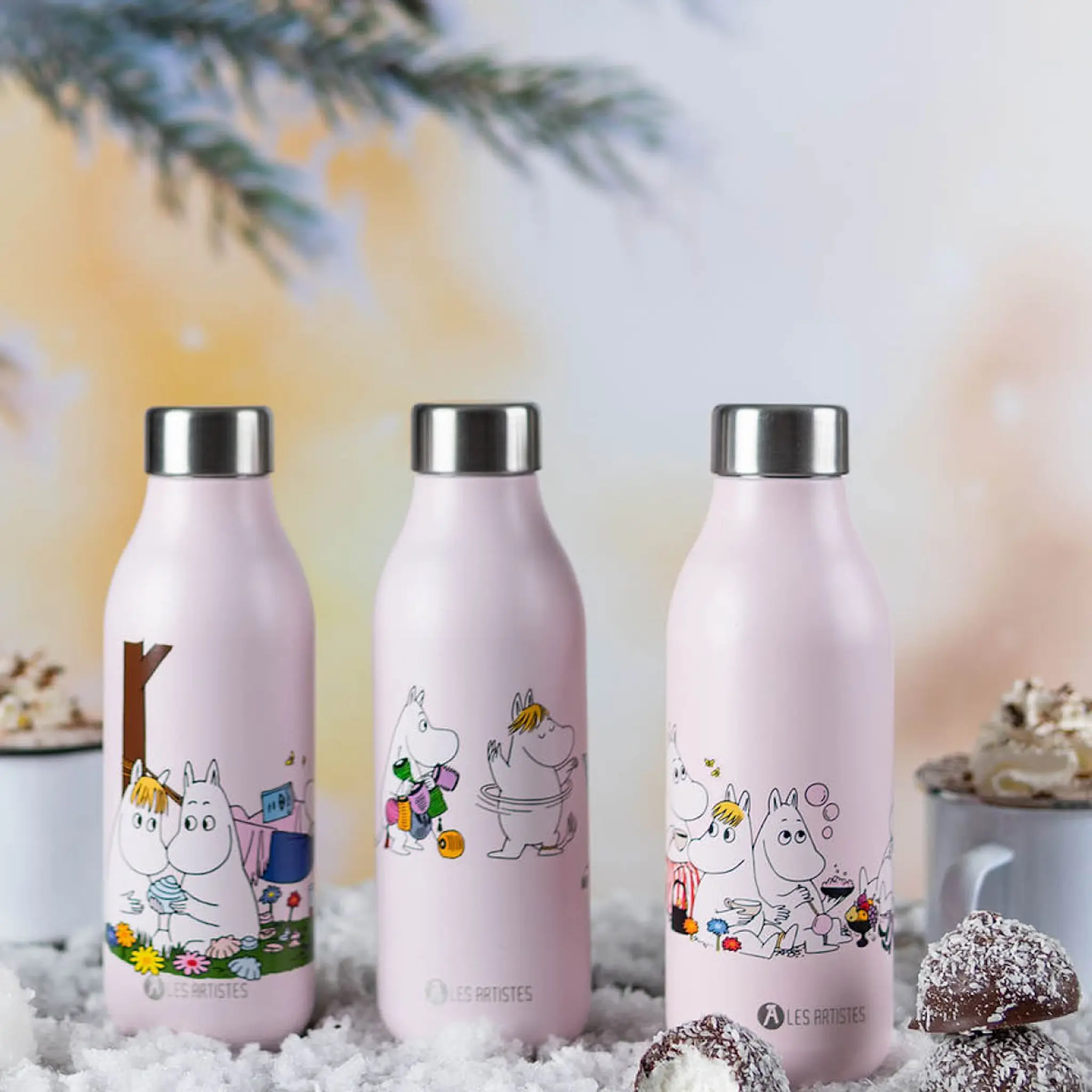 Les Artistes Bottle Up Mumin termosflaska 0,5 L Uppträdande rosa