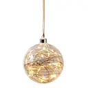 Glow julkula med ljus och kvist i glas 15 cm klar