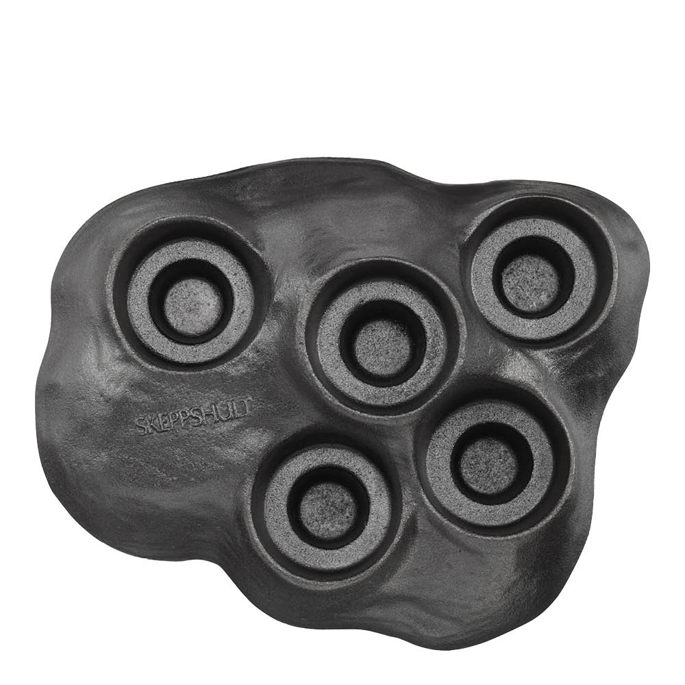 Skeppshult Design ljusstake för ljusstumpar 5 ljus 15x20 cm svart