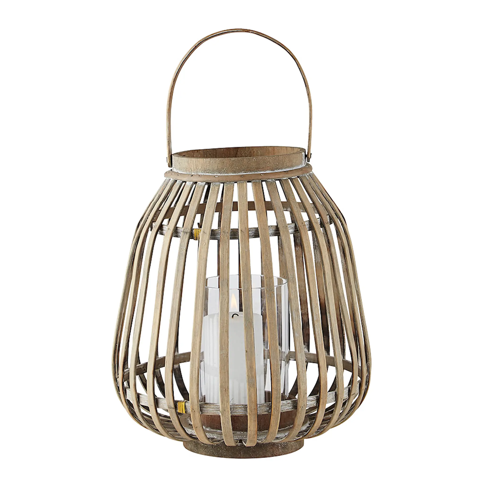 Villa Collection Amas lanterne bambus/glass 25x30 cm