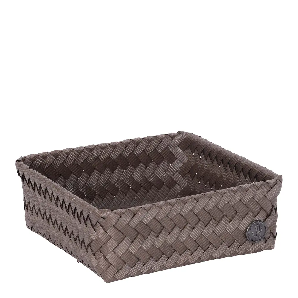 Fit Square oppbevaringskurv 18x18x7 cm taupe