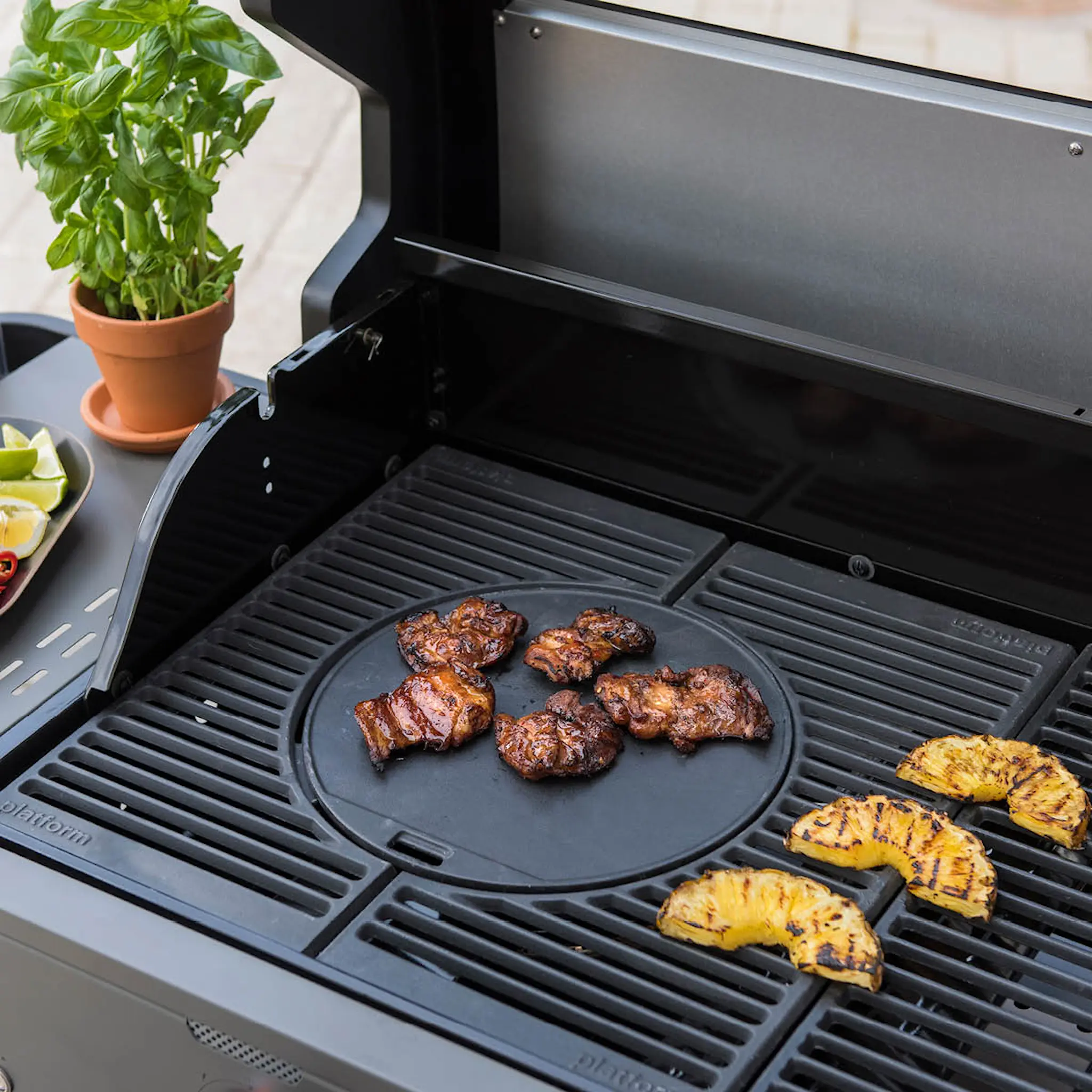 Mustang Sapphire Multigrill grillplatta dubbelsidig gjutjärn rund 30 cm