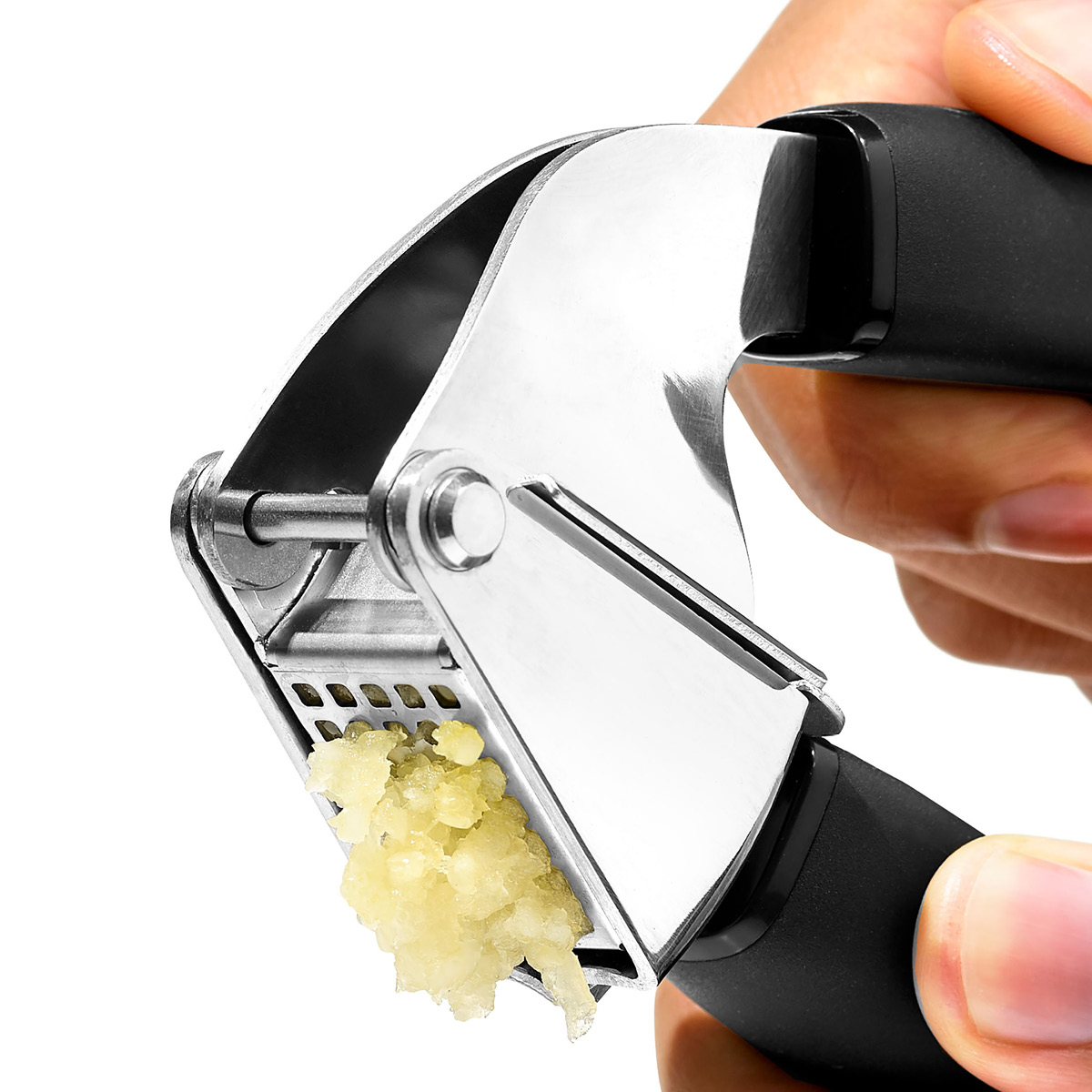 Oxo Vitlökspress 17,5 cm svart/grå