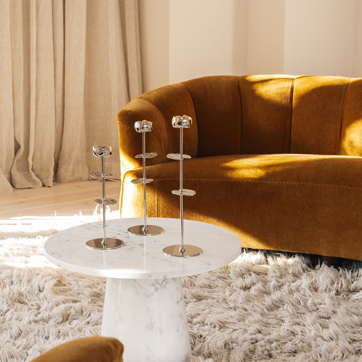 Hilke Ninfea Alta NP lysestake 30 cm sølv