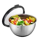 Muovo bunke med lock 2,5 L/20 cm rostfri