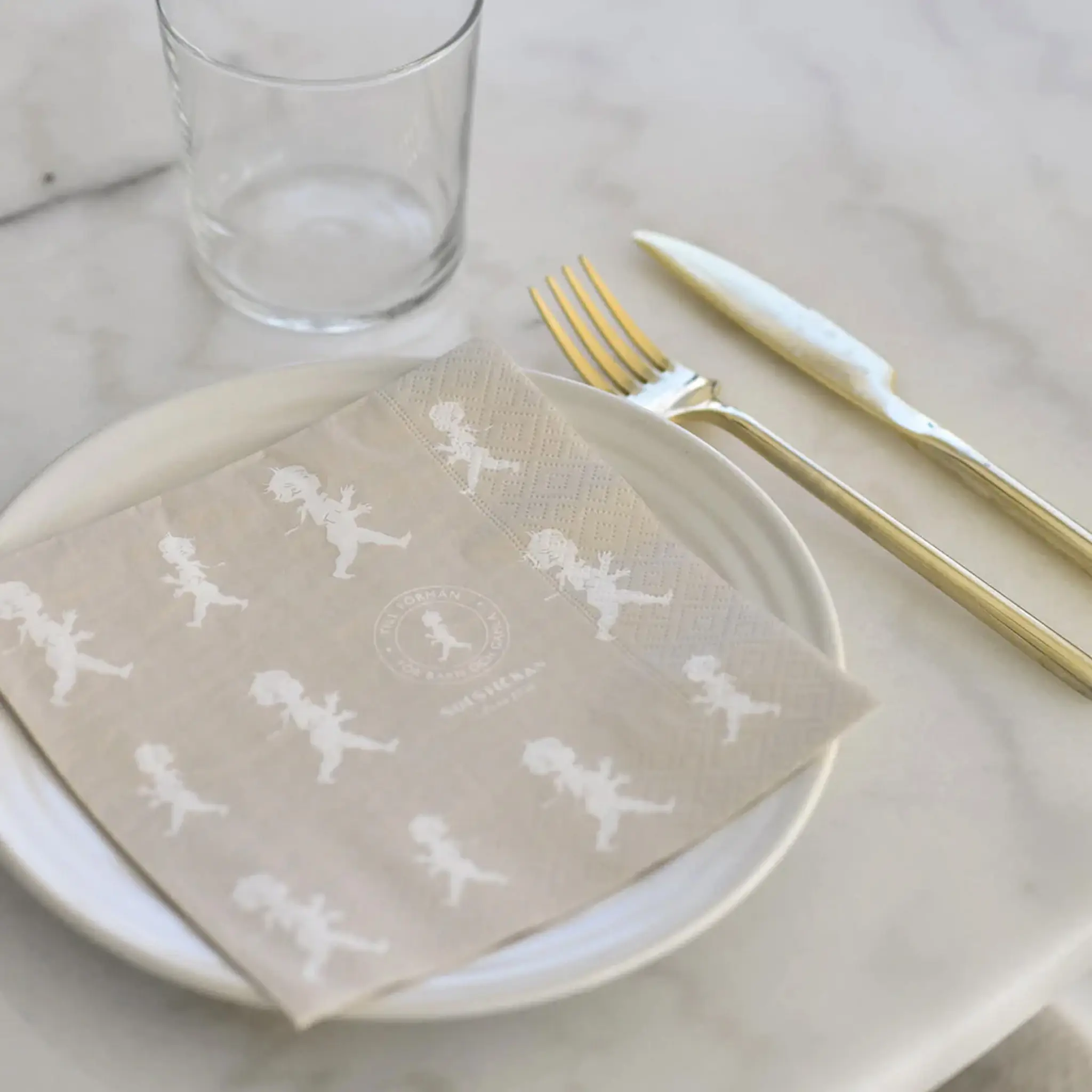 SOLSTICKAN Servetti Solstickan 33x33 cm 20 kpl Beige/Valkoinen