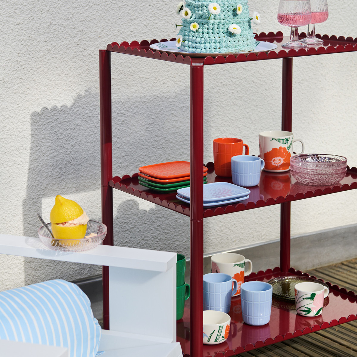 Marimekko Puutarhakutsut frokostsett 4 deler hvit/grønn/oransje