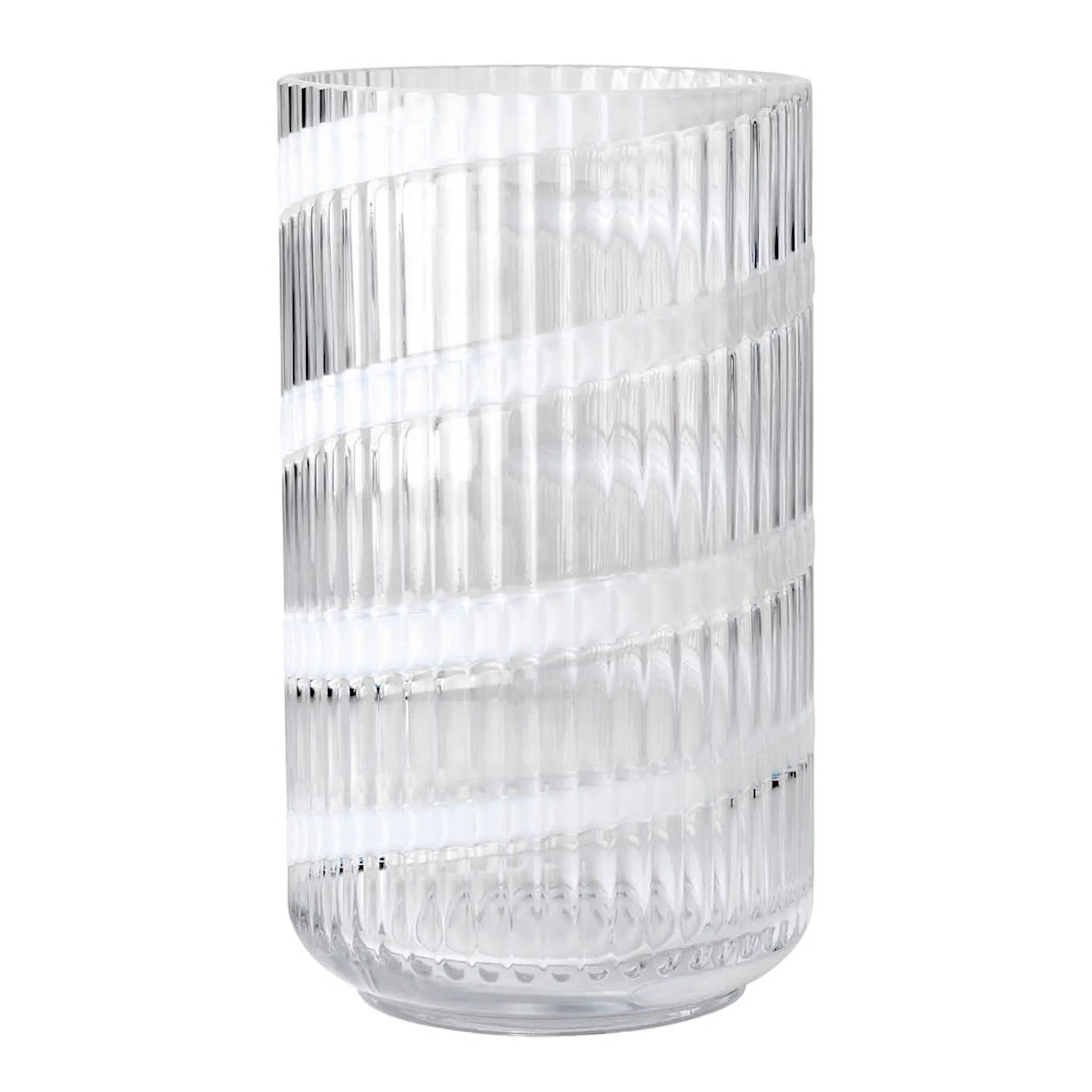 Lyngby Porcelæn Vas munblåst glas 25 cm swirl white