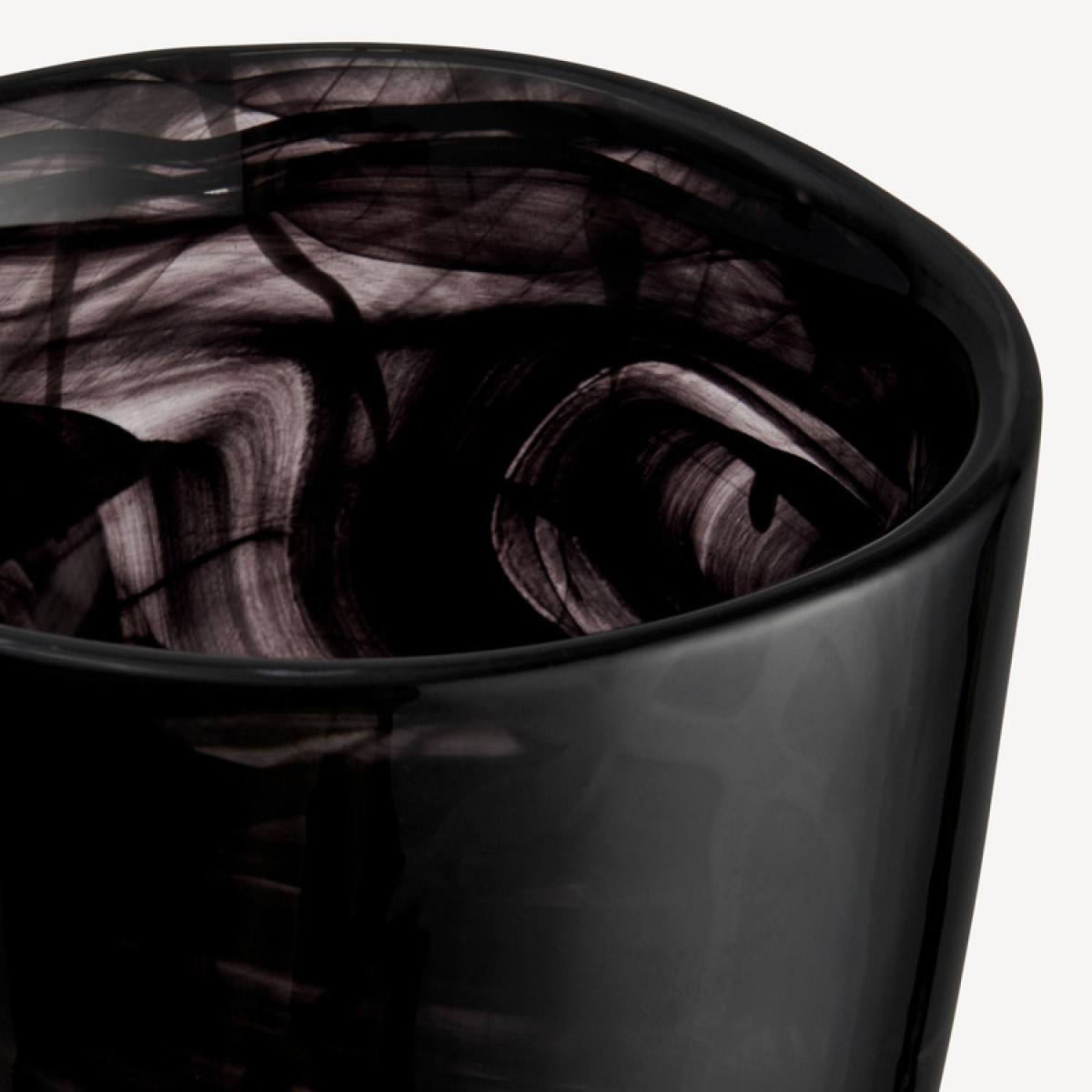 Kosta Boda Contrast vas 20 cm svart/svart