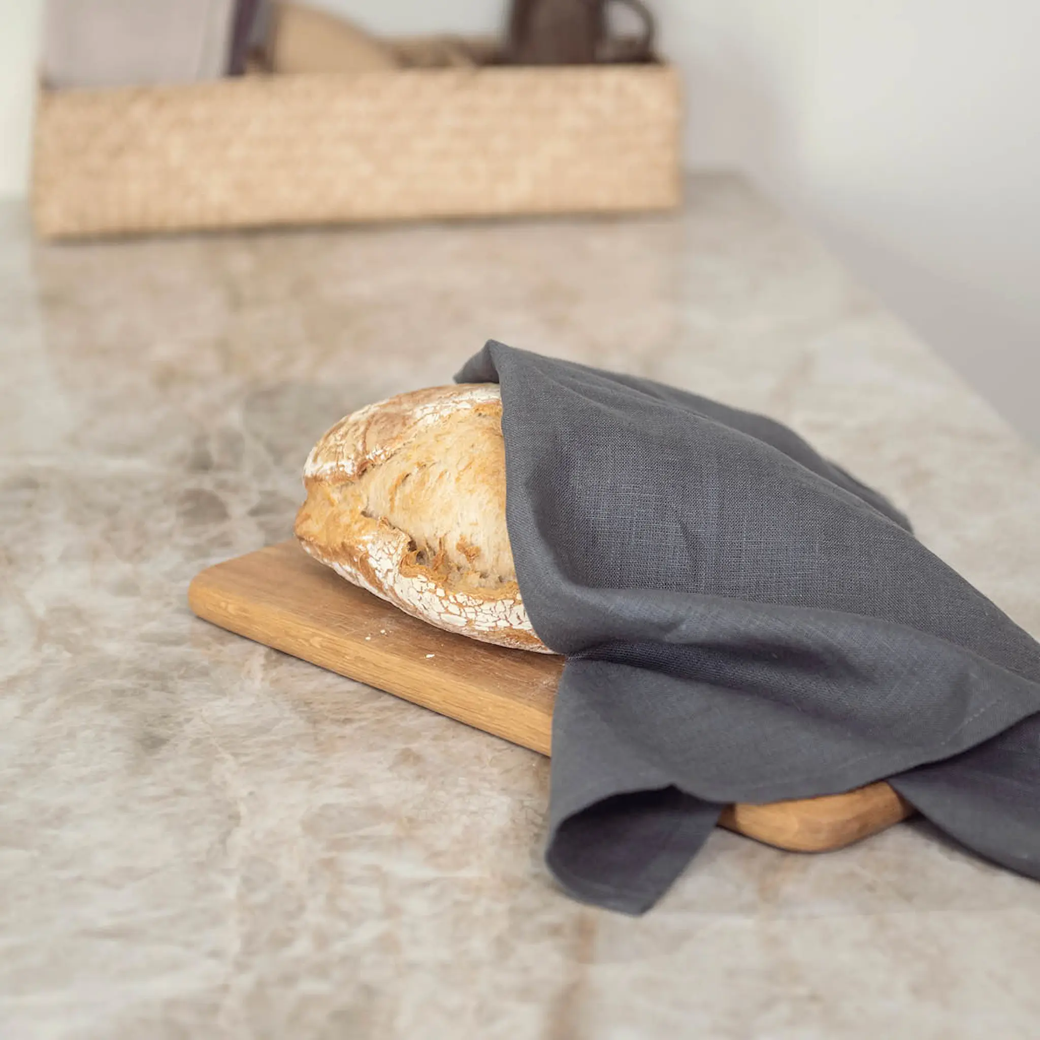 Fanni K Pellava kökshandduk 45x70 cm granit