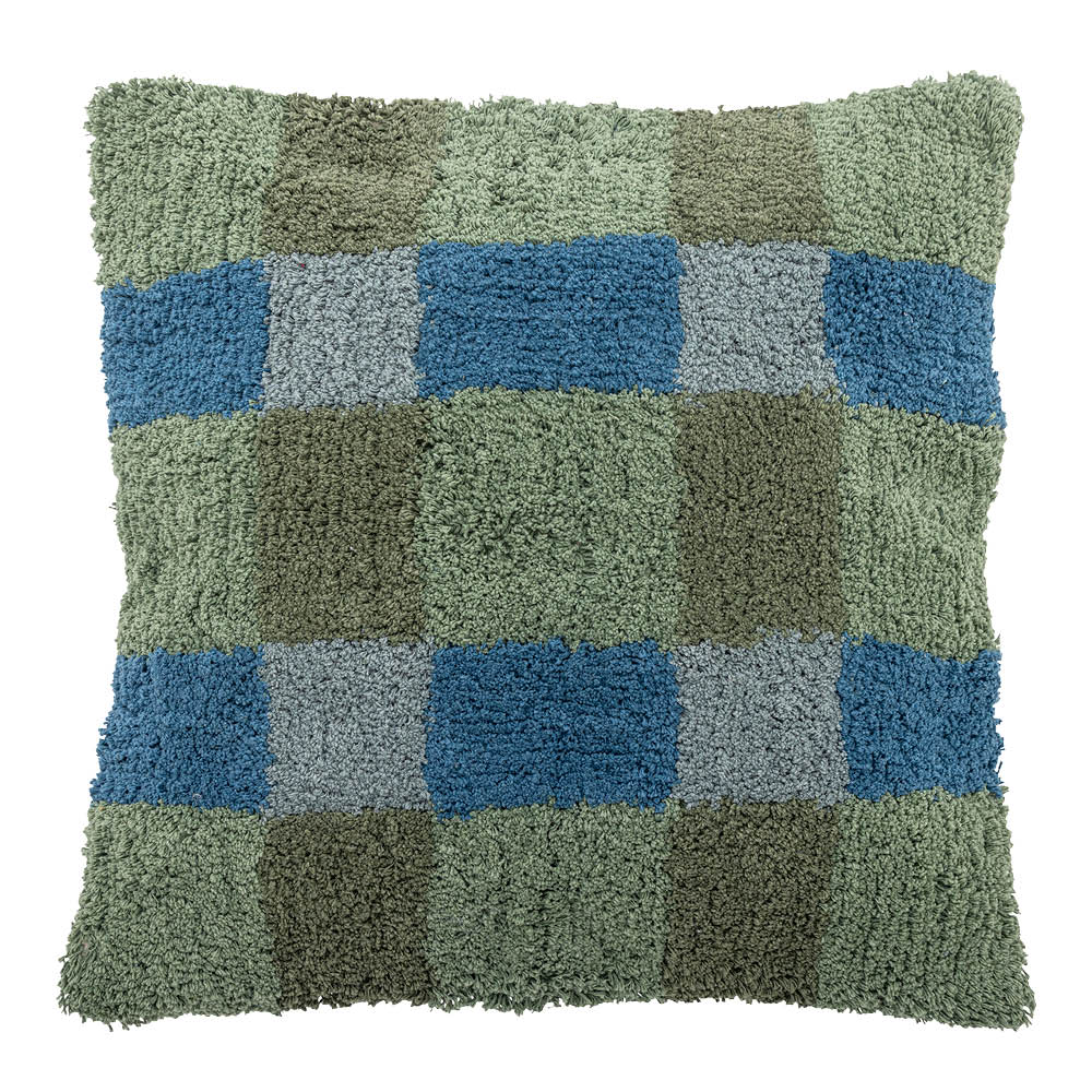 Bloomingville Pil pute 50x50 cm rutet grønn