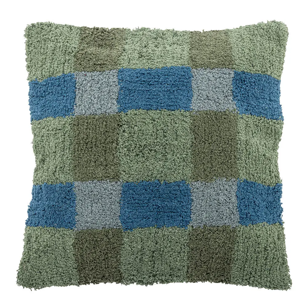 Pil pute 50x50 cm rutet grønn