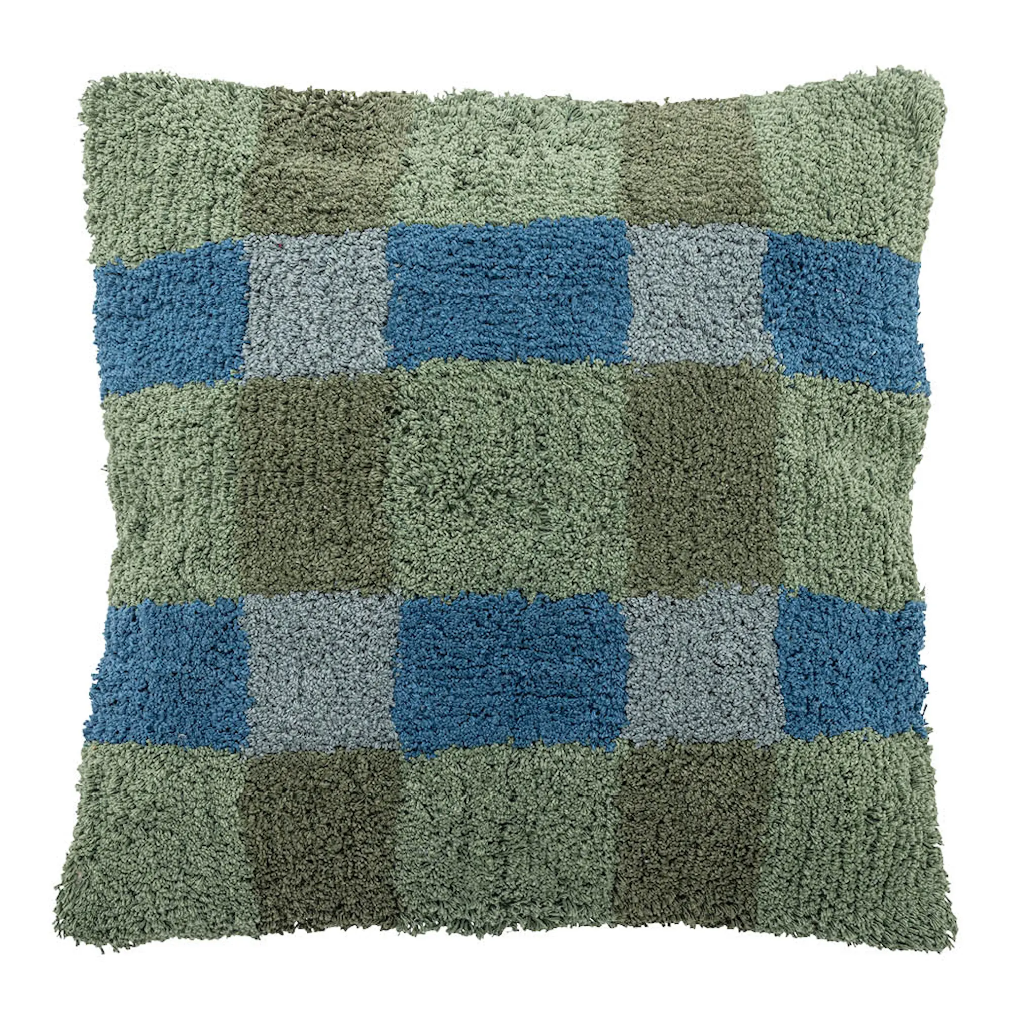 Bloomingville Pil pute 50x50 cm rutet grønn