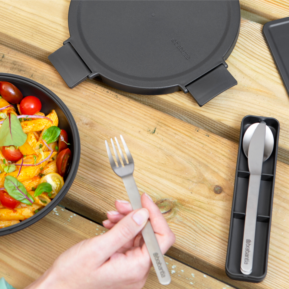 Brabantia Make & Take bestickset med etui 3 delar stål/mörkgrå