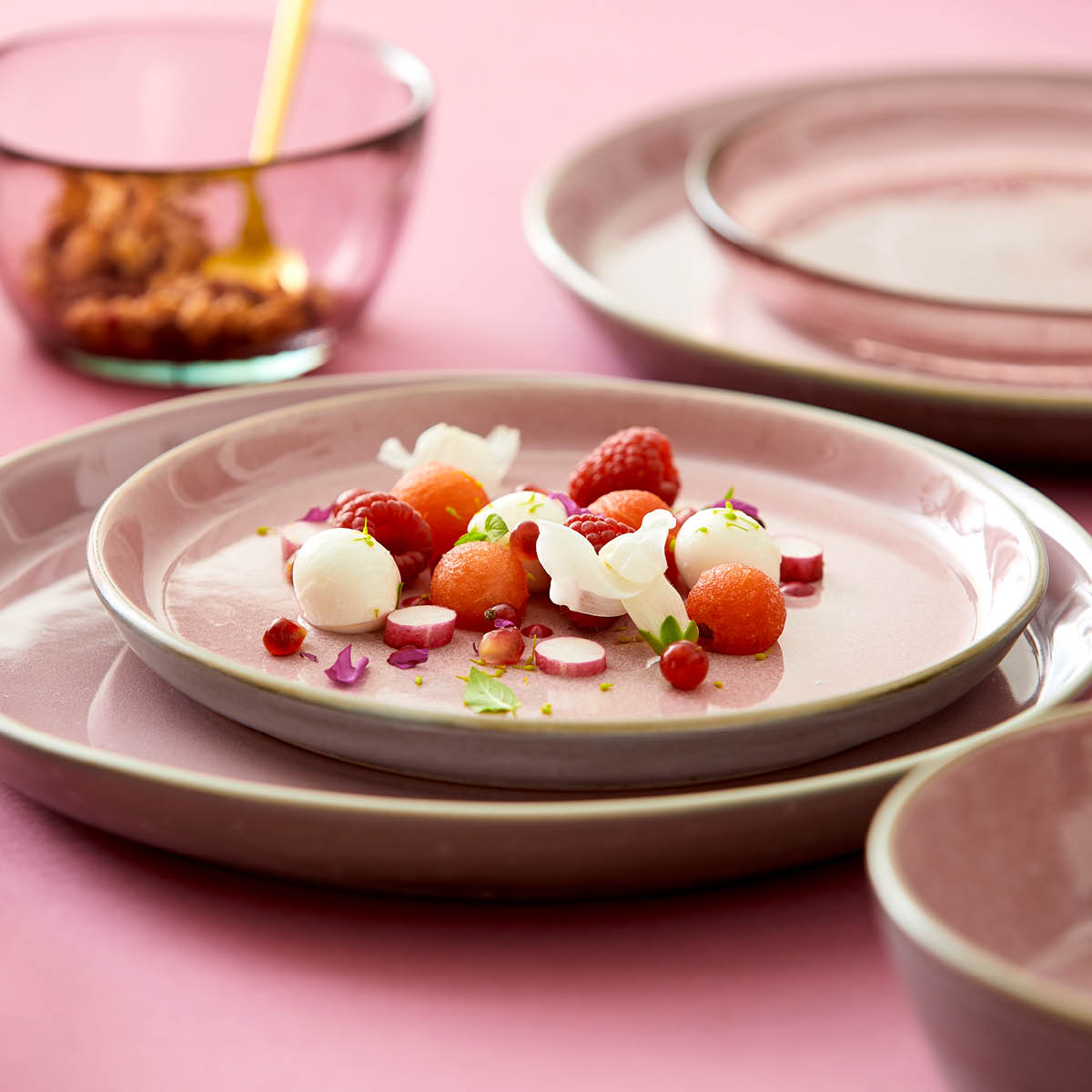 Bitz Tallerken gastro 21 cm grå/rosa