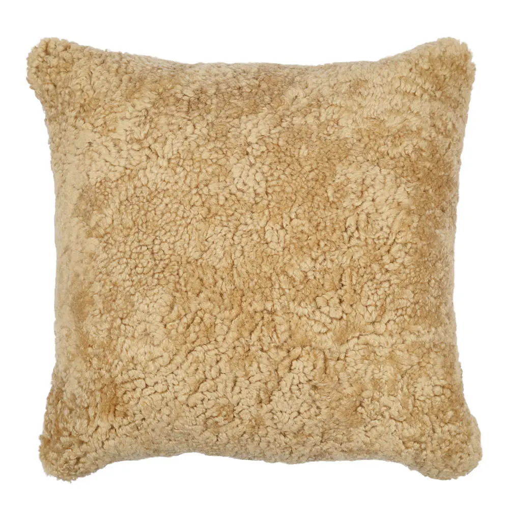 Tyynynpäällinen New Zealand lampa lyhyt villa 40x40 cm hunaja