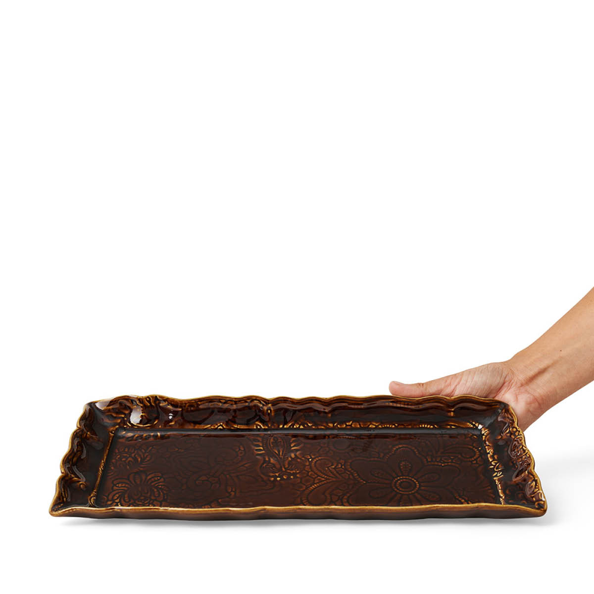 Sthål Arabesque serveringsfat 33x13 cm coffee