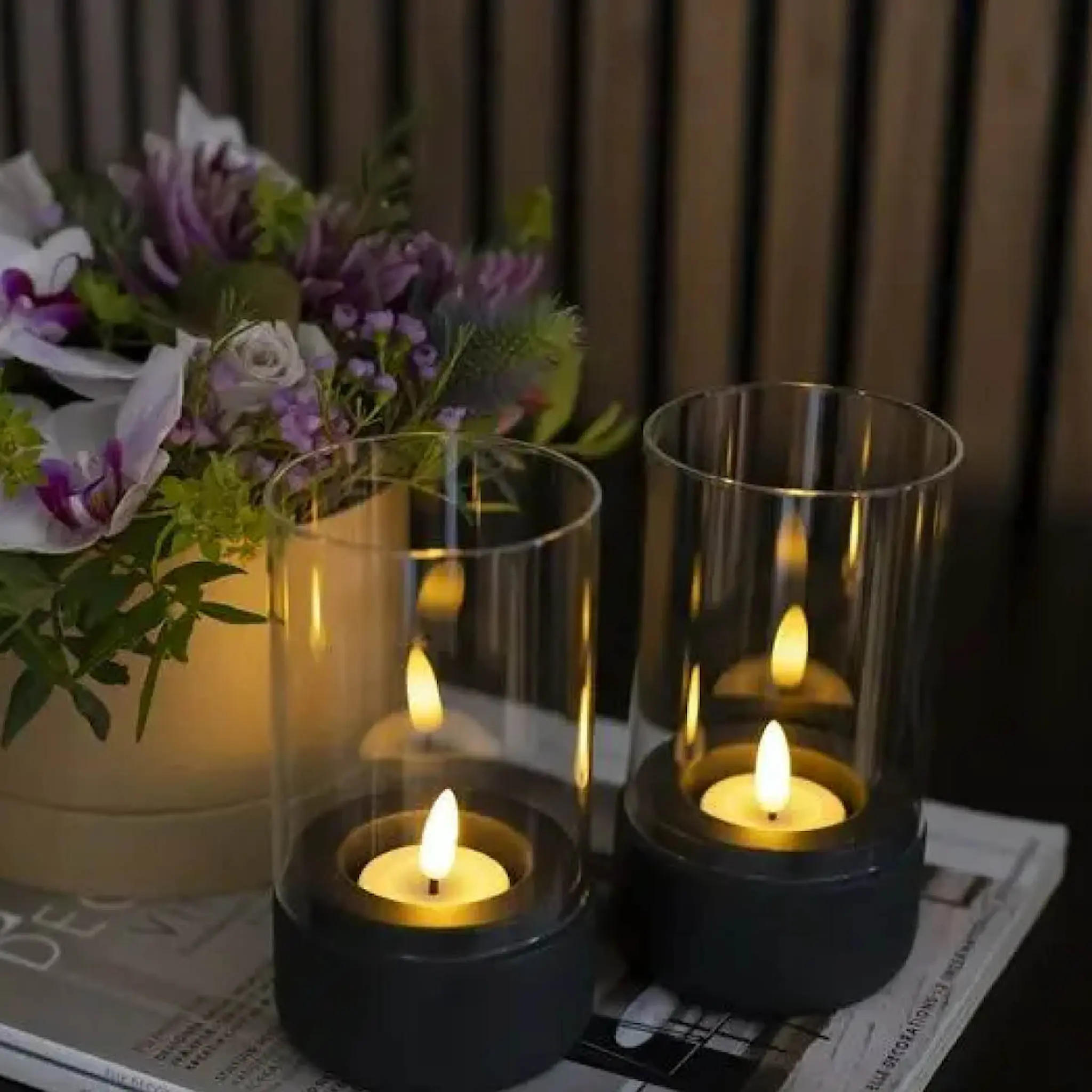 Cozzy Hurricanes m/ telys + timer 2 stk svart